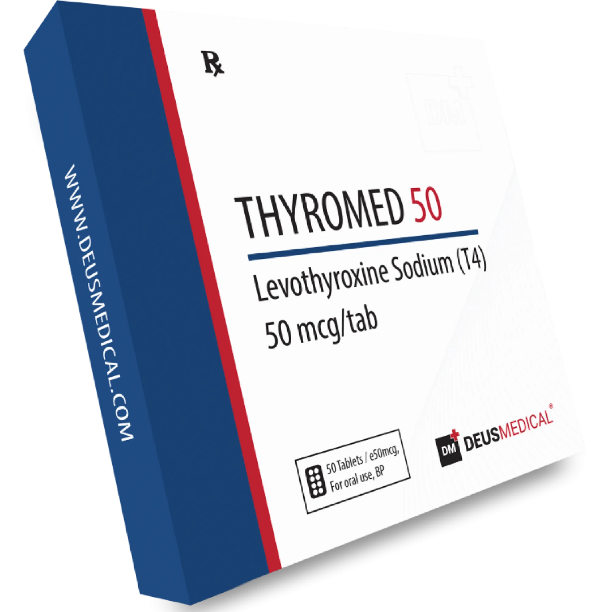 THYROMED 50 (Levothyroxine Sodium (T4)), Deus Medical, Buy Steroids Online - www.deuspower.shop