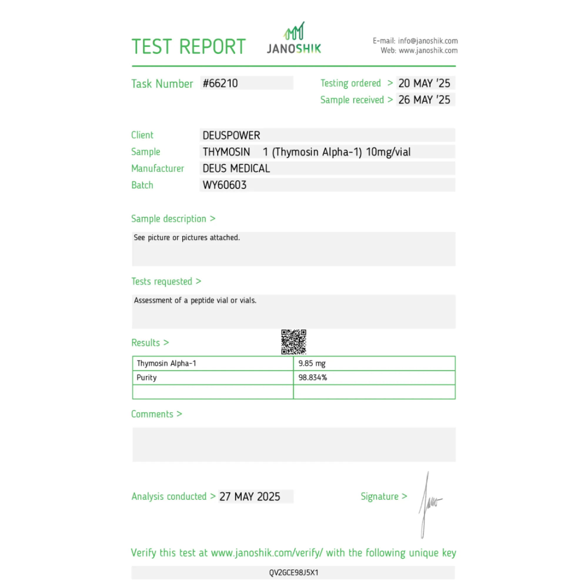 THYMOSIN Α1 (Thymosin Alpha-1), Deus Medical, Koupit steroidy online - www.deuspower.shop