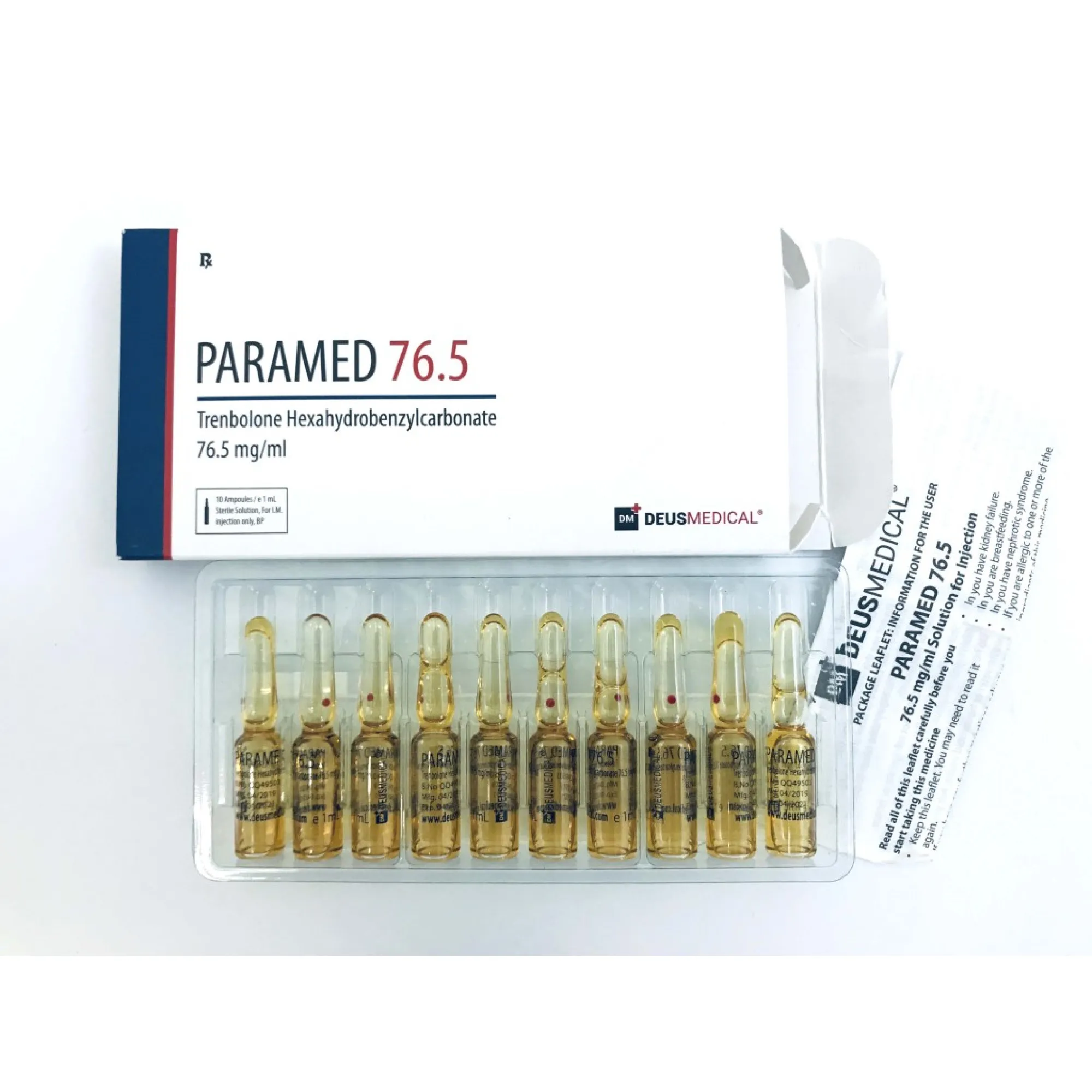 PARAMED 76.5 (Trenbolone Hexahydrobenzylcarbonate), Deus Medical, Buy Steroids Online - www.deuspower.shop