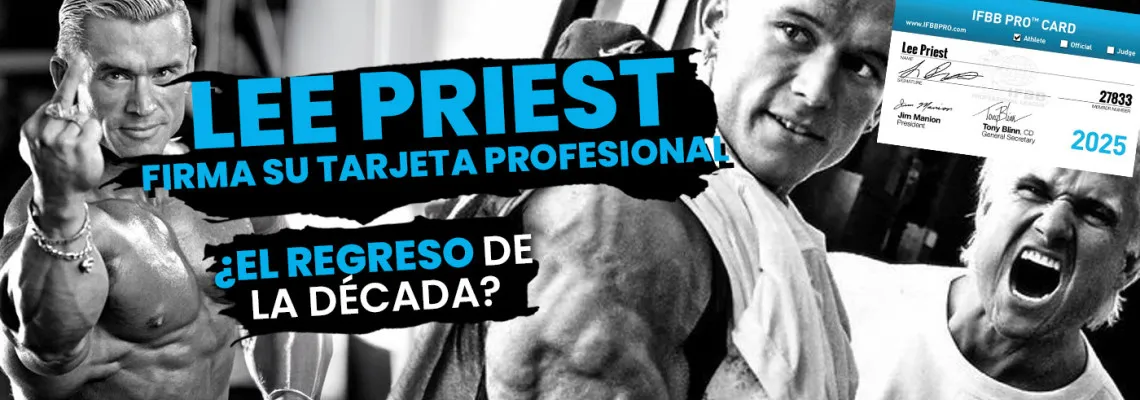 Lee Priest firma la tarjeta profesional